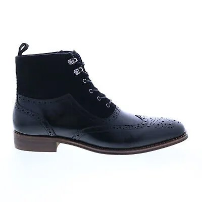 Stacy Adams Malone 25541-001 Мужские Черные Кожаные Ботинки На Шнуровке Повседневные Классические Ботинки