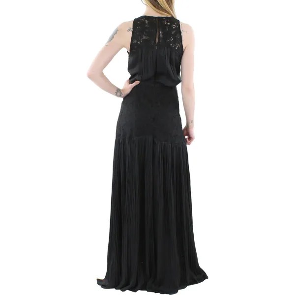 Женское кружевное вечернее платье макси Halston, черный