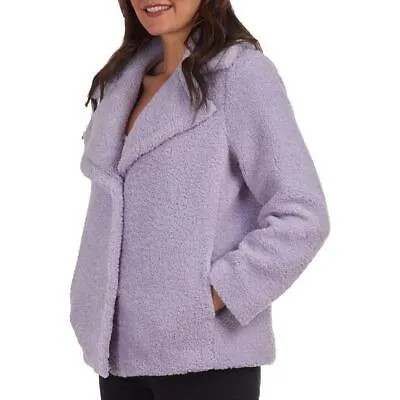 Женское короткое плюшевое пальто Kensie из искусственного меха с большими лацканами с вырезом