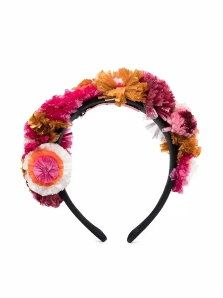 La Doublej Frida floral-appliqué headband