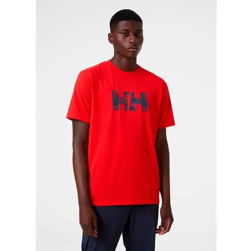 Футболка Helly Hansen Футболка SKOG RECYCLED GRAPHIC T-SHIRT, однотонная, размер S, красный