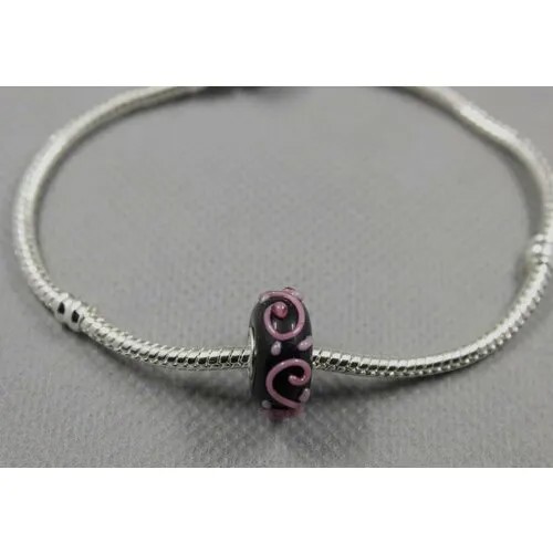 Handinsilver ( Посеребриручку ) Подвеска-шарм из муранского стекла Lampwork фиолетовый (1шт)