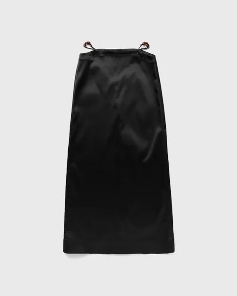 Юбка Ganni Double Satin Maxi Skirt, черный