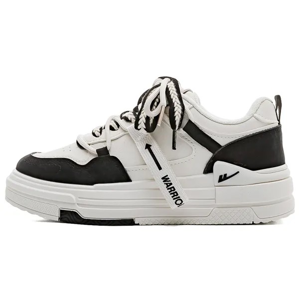 Кроссовки WARRIOR Skateboarding Shoes Women's Low-top Beige/Black, бежевый/черный