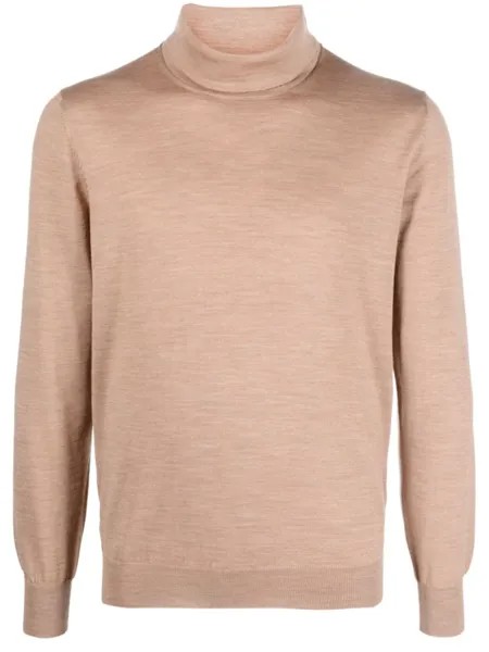 Lardini шерстяной джемпер с высоким воротником, нейтральный цвет