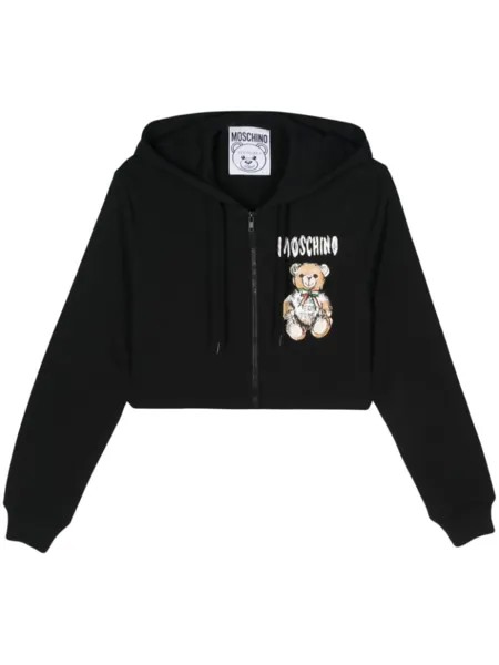 Moschino укороченное худи, черный