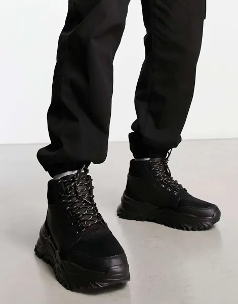 Черные массивные ботинки Public Desire artemis