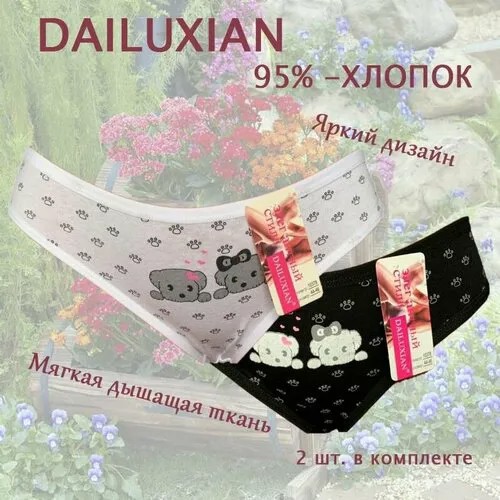 Трусы Dailuxian, размер 44/46, черный, белый