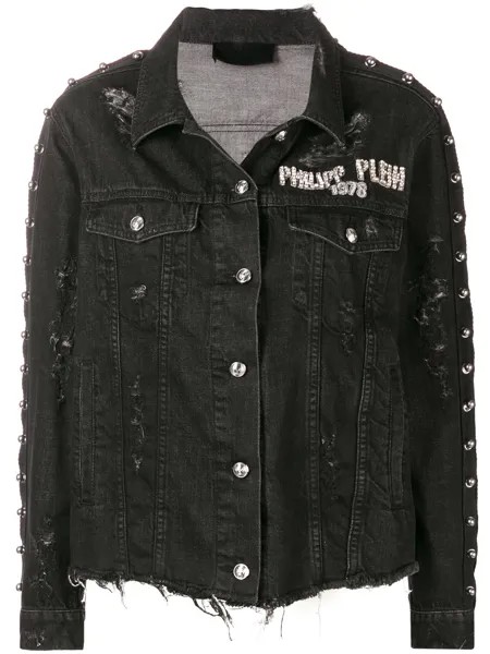 Philipp Plein джинсовая куртка с рваными деталями