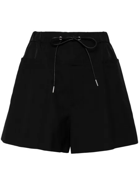 Шорты строго кроя с кулиской sacai, черный