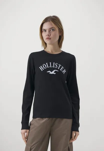 Рубашка с длинными рукавами LONG-SLEEVE LOGO GRAPHIC TEE Hollister Co., цвет BLACK