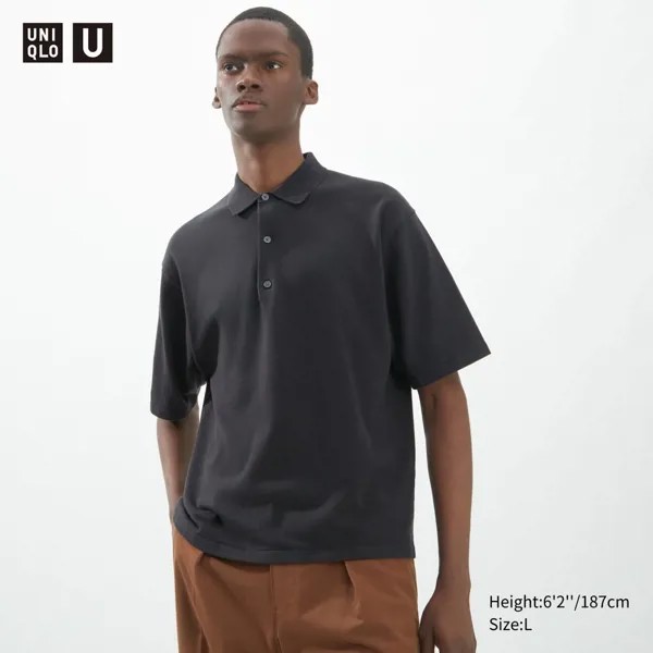 UNIQLO Трикотажная рубашка-поло с коротким рукавом Uniqlo