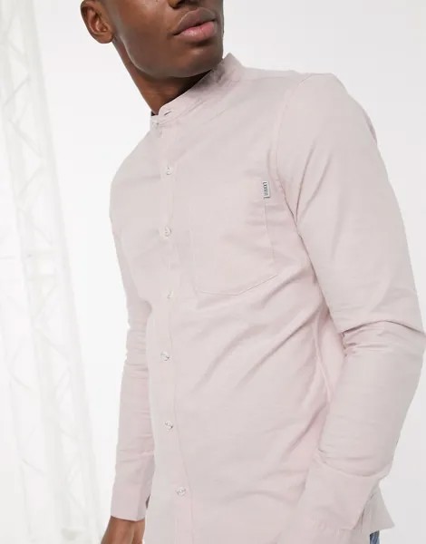 Розовая оксфордская рубашка с длинными рукавами и воротником на пуговице Topman-Розовый