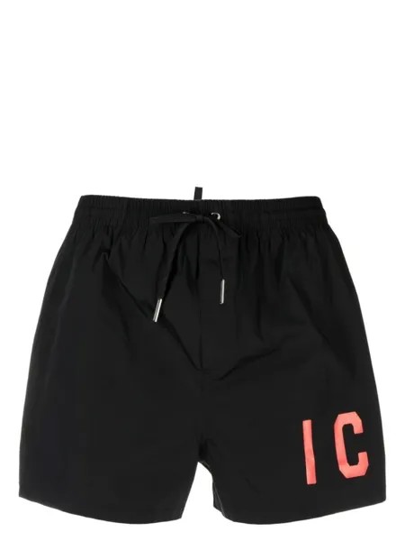 Dsquared2 плавки-шорты с логотипом, черный