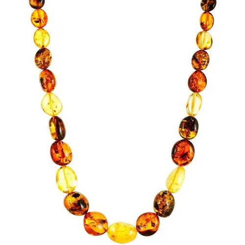 Бусы AmberHandmade, янтарь, длина 52 см, бордовый, желтый