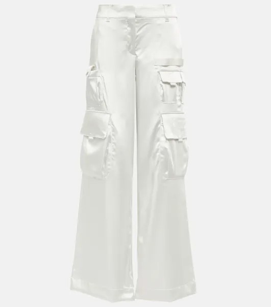 Атласные брюки-карго Off-White, белый