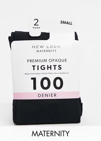 Набор из 2 черных колготок плотностью 100 ден New Look maternity-Черный цвет