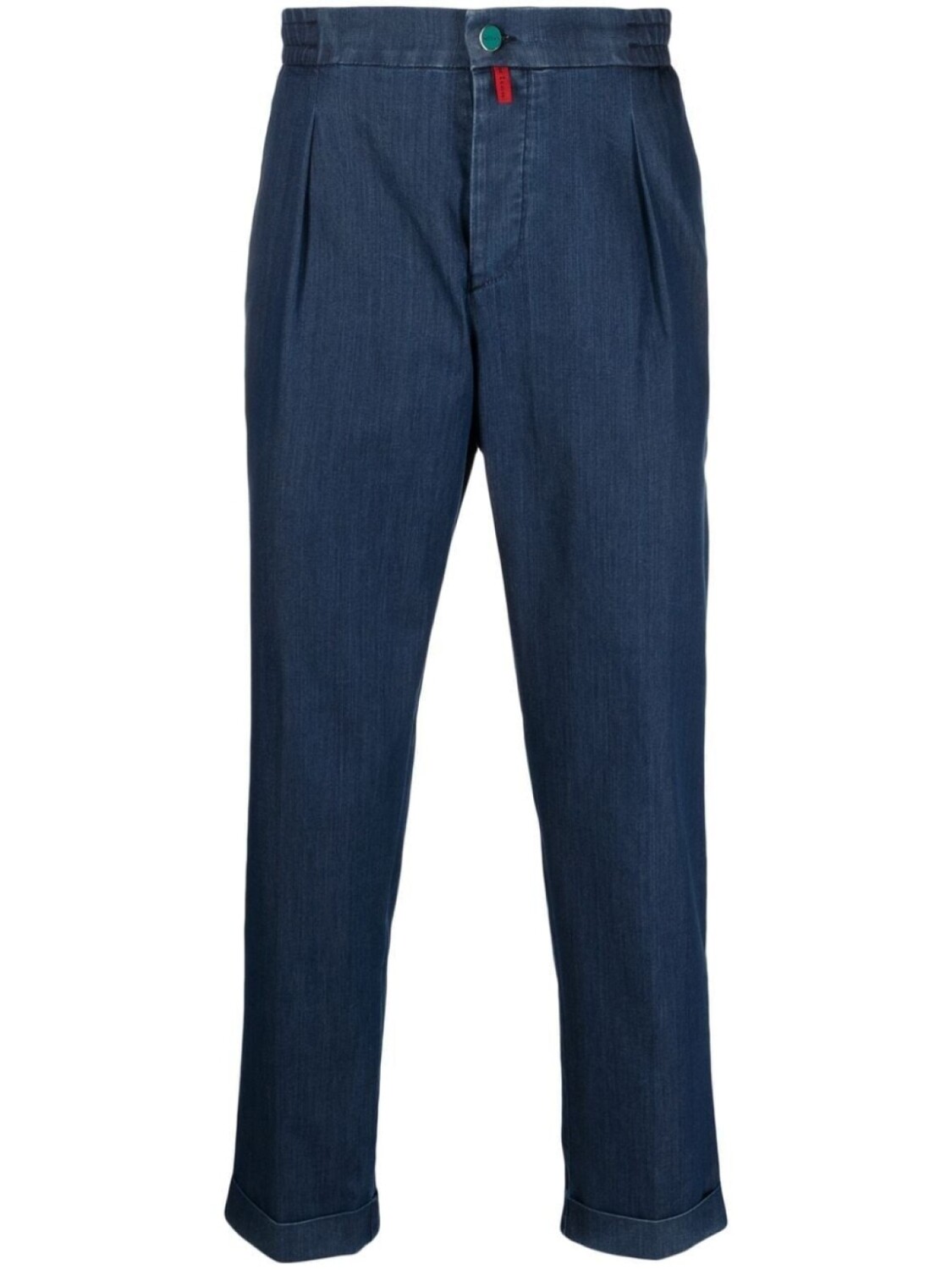 Kiton прямые брюки с эластичным поясом, синий