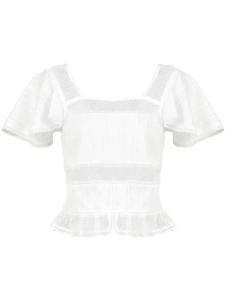 Alexa Chung укороченная блузка с квадратным вырезом