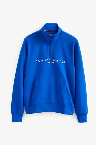 Синий свитер с водолазкой и логотипом Tommy Hilfiger, синий