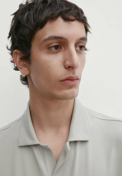 Рубашка-поло Short Sleeve Massimo Dutti, светло-зеленая
