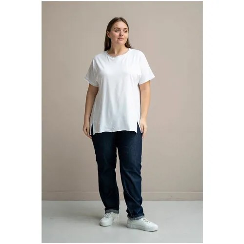 Футболка Modress, хлопок, однотонная, трикотаж, размер 68, белый