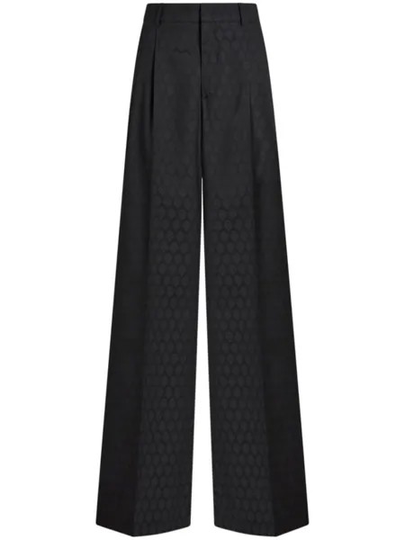 ETRO брюки из шерсти с узорчатым жаккардом, черный