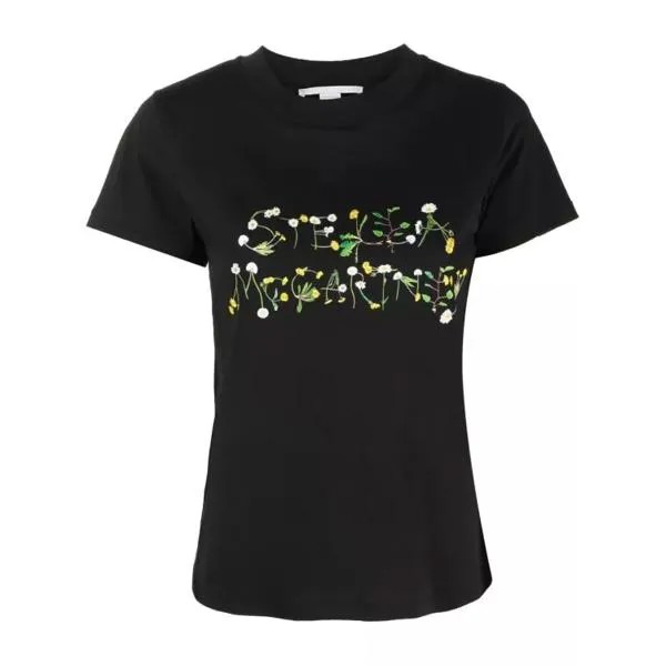 Футболка dandelion logo t-shirt Stella Mccartney, черный