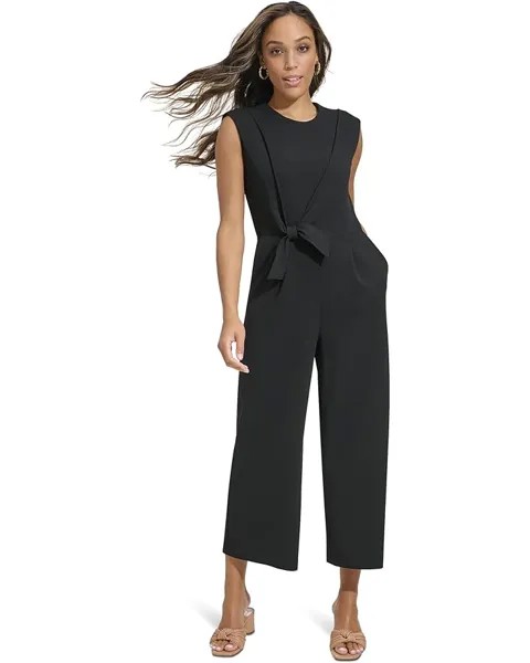 Платье Calvin Klein Wide Leg Jumpsuit with Knitted Side Detail, черный