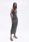 Платье из джерси HALTER SLEEVELESS Pull&Bear, серый