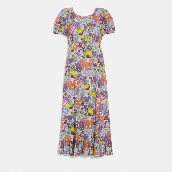 Платье COACH Floral Midi, цвет Lavender Multi