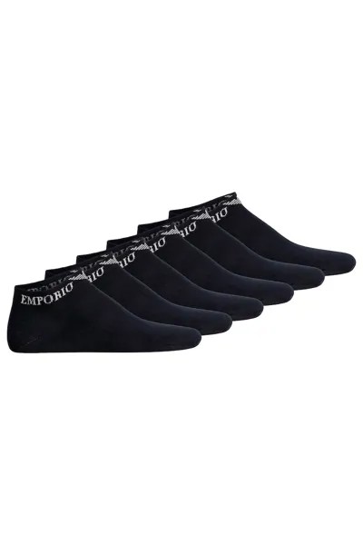 Хлопковые носки с логотипом - 6 пар Emporio Armani, черный
