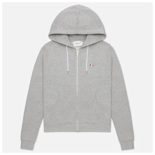 Женская толстовка Maison Kitsune Tricolor Fox Patch Zip Hoodie серый , Размер S