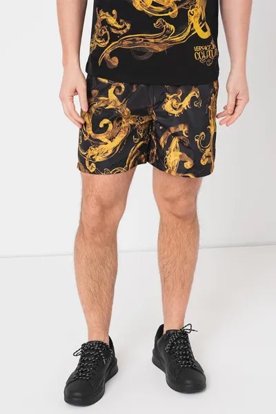 Шорты с логотипом и карманами Versace Jeans Couture, черный
