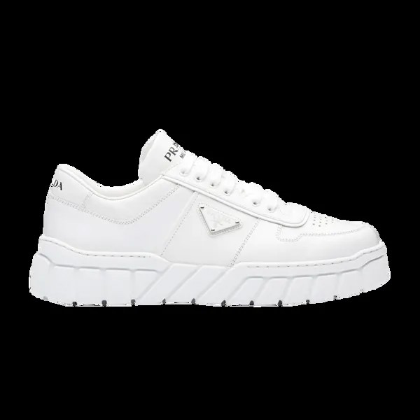 Кроссовки Prada Leather Sneakers 'White', белый