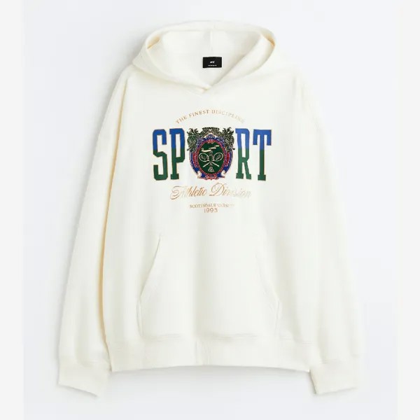 Толстовка H&M Oversized Fit Sport, кремовый