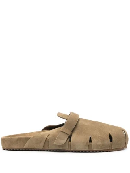 Ancient Greek Sandals тапочки из атласной замши, зеленый