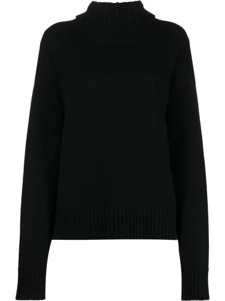 Jil Sander джемпер свободного кроя с высоким воротником, черный