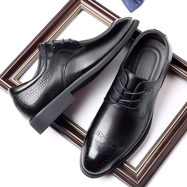 Ботинки оксфорды Wingtip мужские из натуральной кожи, классические туфли-броги, классические, деловые, свадебные туфли, черные, серые