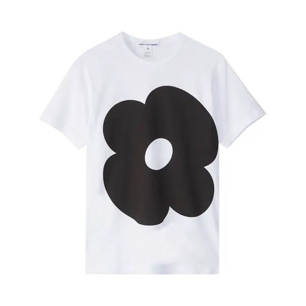 Comme des Garçons SHIRT Футболка с цветочным принтом, цвет Белый