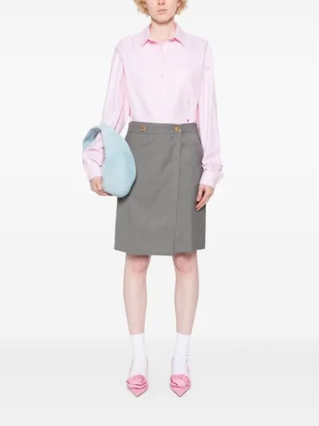 Moschino рубашка с вышитым сердцем, розовый