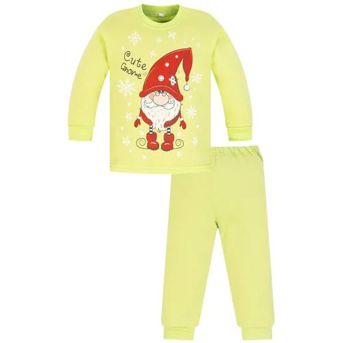 Пижама детская 802п Утенок футер размер 56(рост 92) салат_гном(свитшот+штаны)