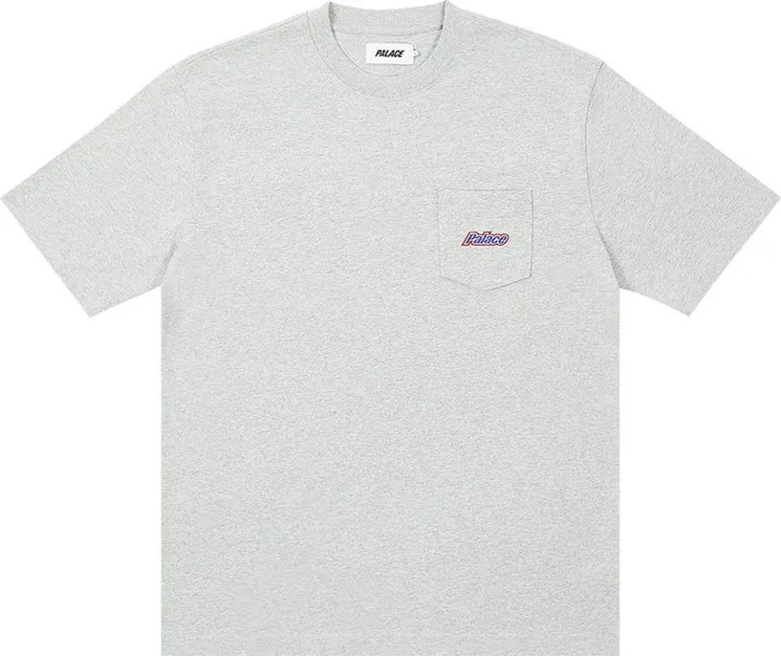 Футболка Palace Embroidered Pocket T-Shirt 'Grey Marl', серый
