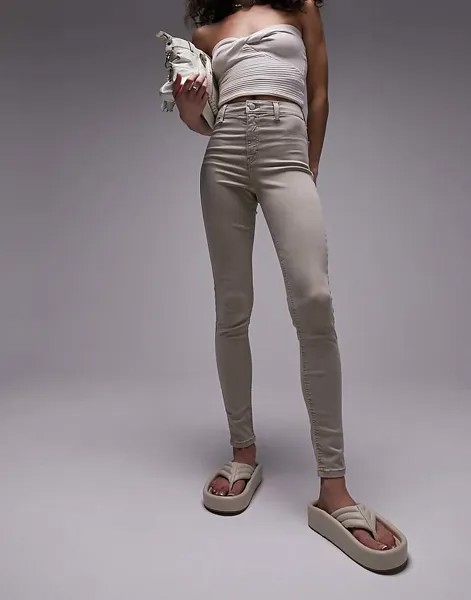 Песочные джинсы Topshop Joni с высокой посадкой