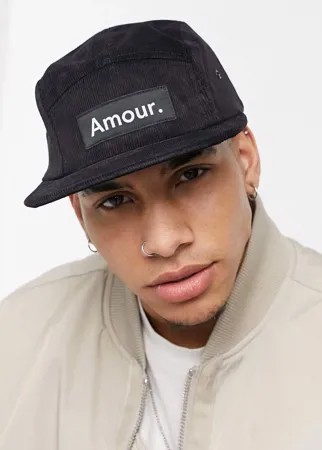 5-панельная вельветовая кепка Amour-Черный цвет