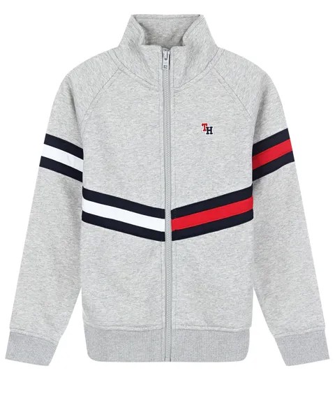Серая спортивная куртка с декором в полоску Tommy Hilfiger