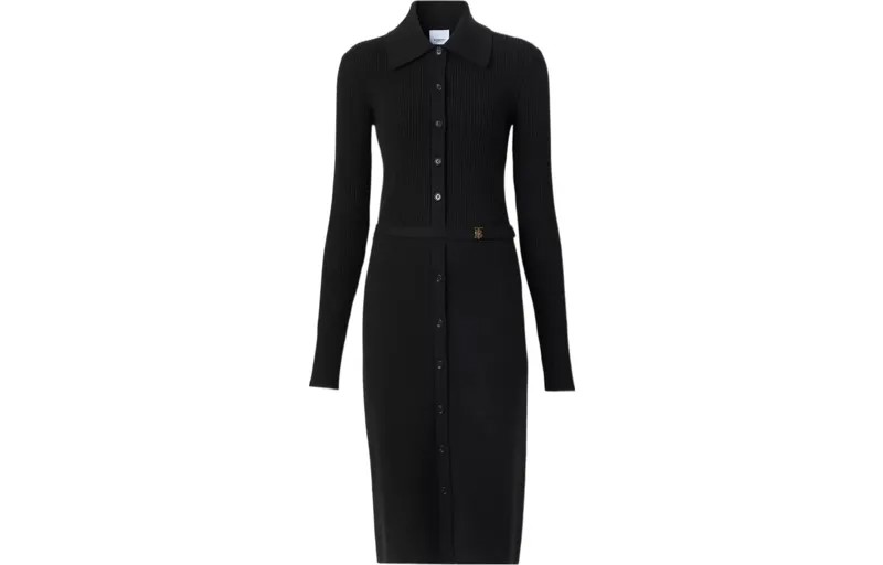 Платье с длинными рукавами женское черное Burberry