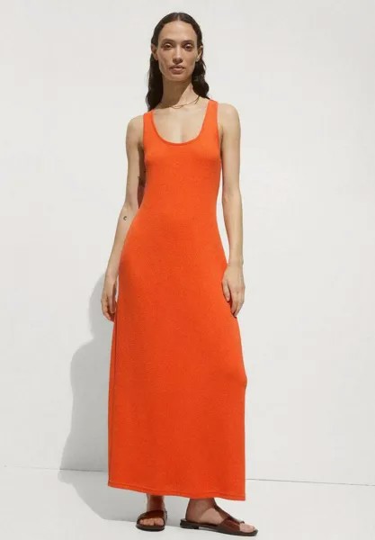 Длинное платье Mango, оранжевое
