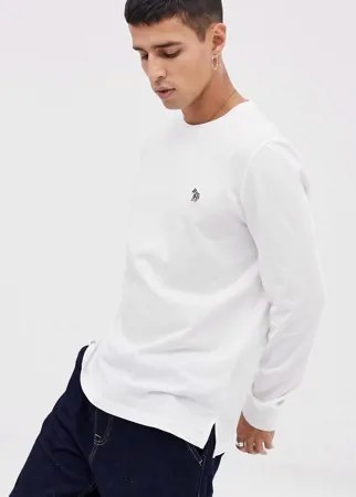 Белый лонгслив с круглым вырезом и зеброй PS Paul Smith