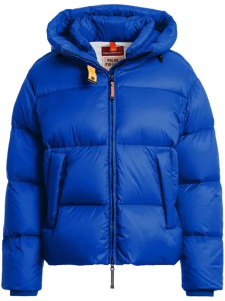 Parajumpers пуховик с нашивкой-логотипом, синий